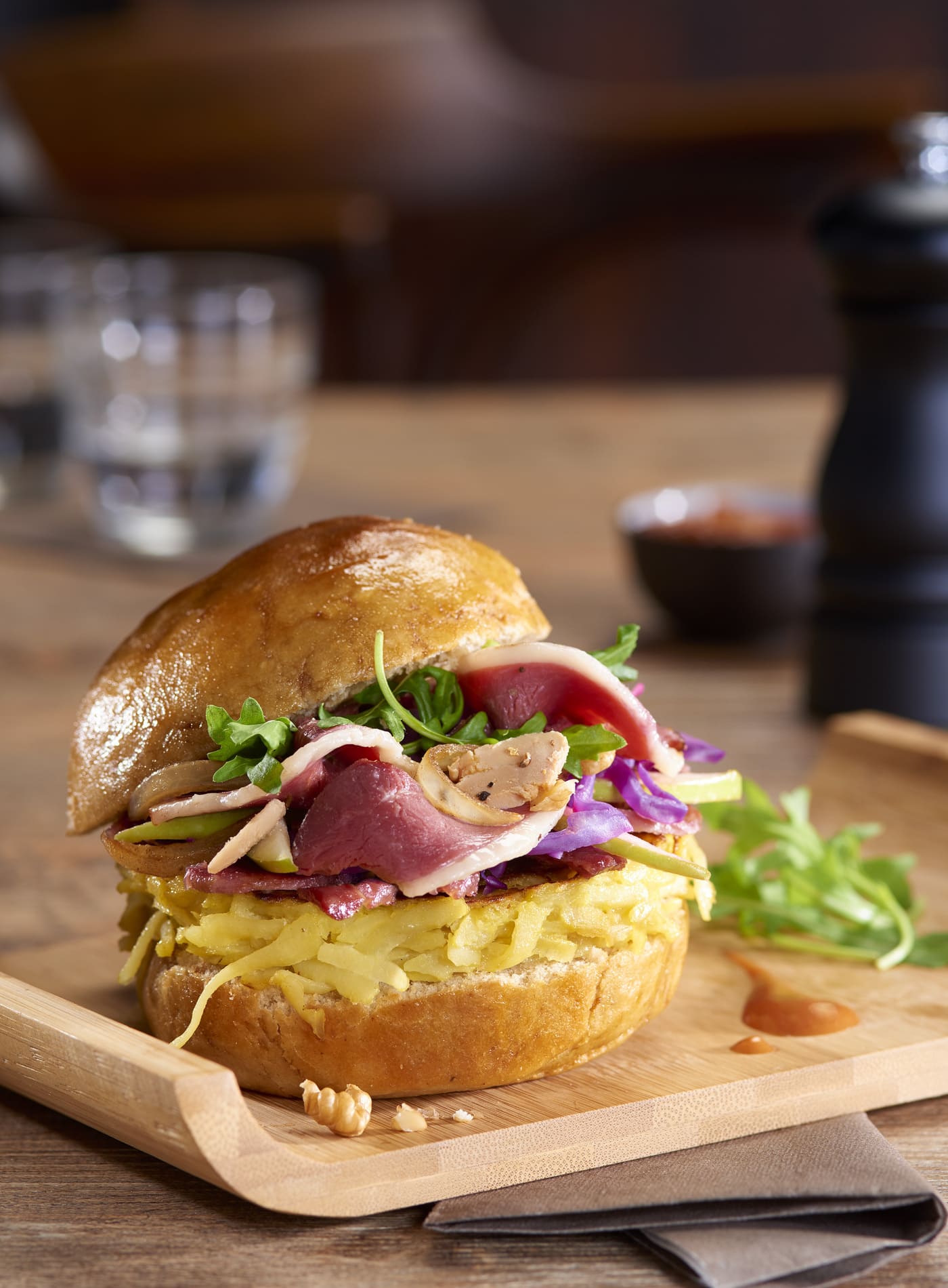 Burger au magret de canard halal et au foie gras - Réghalal